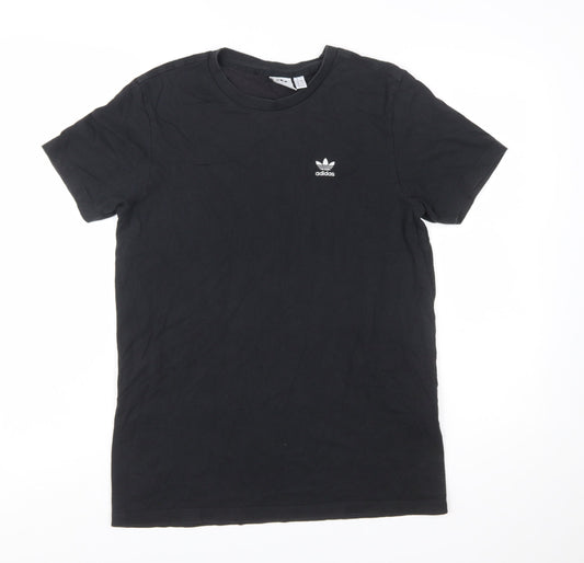 adidas Womens Black Basic Cotton T-Shirt Size 10