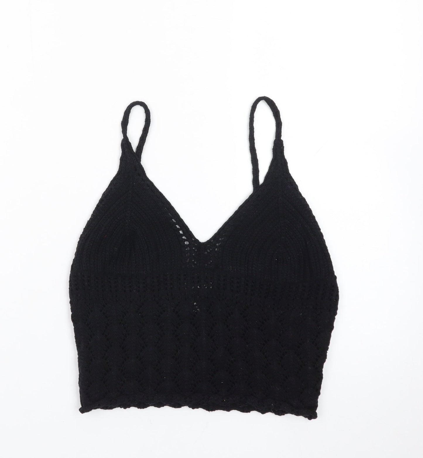 H&M Women's Black Crochet Camisole Tank Top Size S