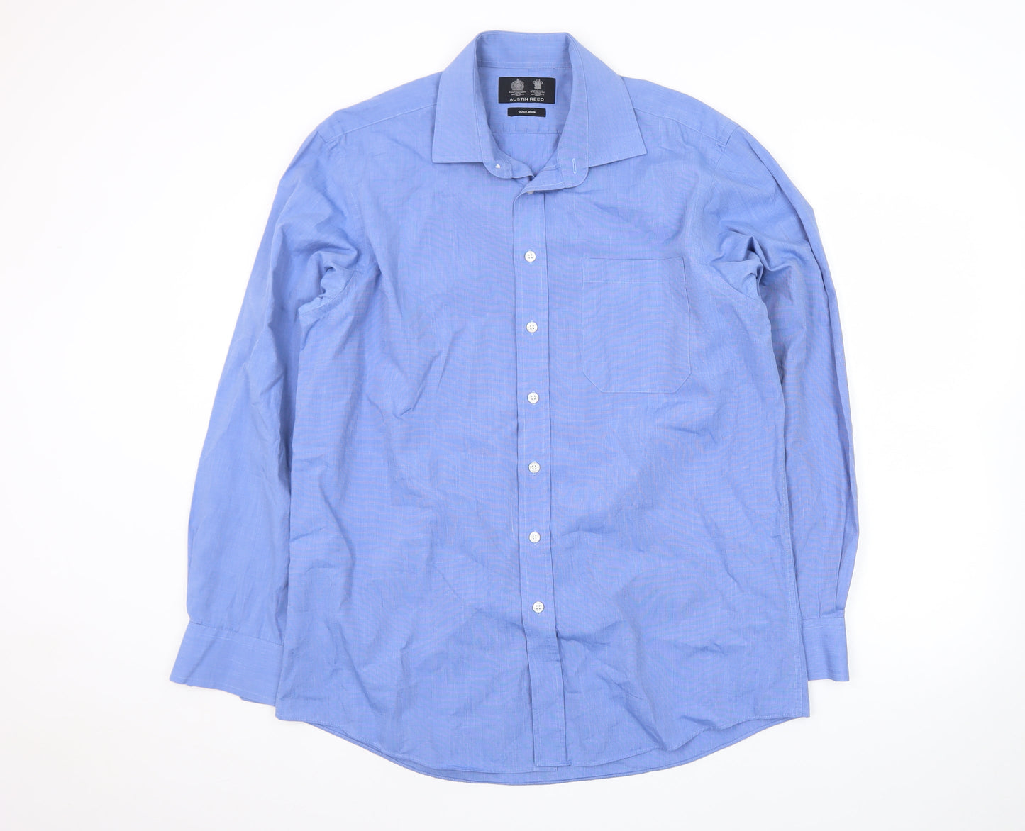 Austin Reed Men’s Blue 16.5R Cotton Regular Fit Long Sleeve Shirt