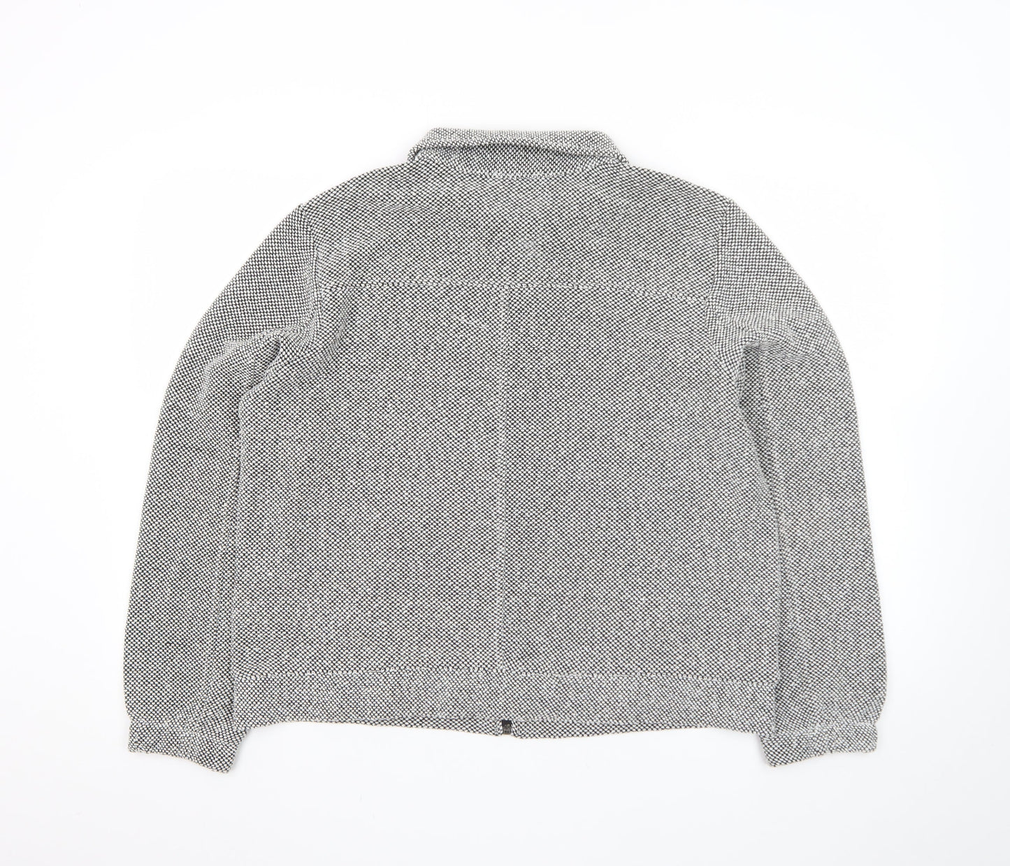Street One Women's Grey Herringbone Zip Up Jacket Size 16
