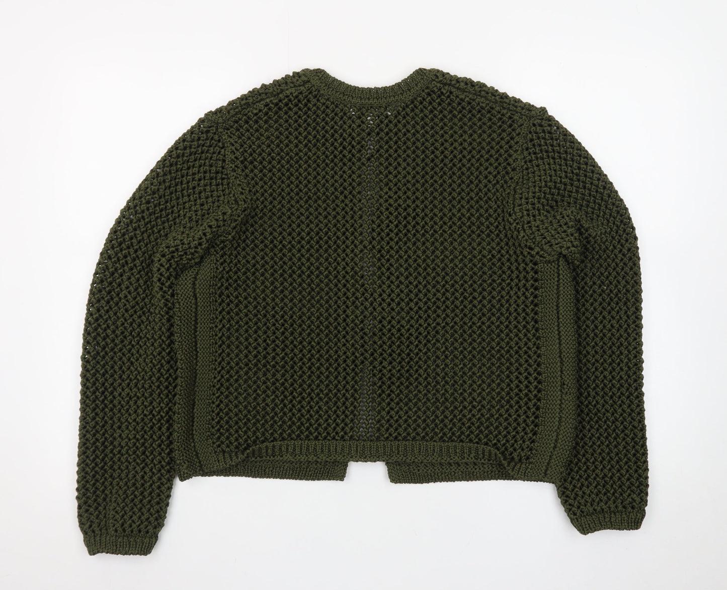 Marks and Spencer Women’s Green Cotton Chunky-Knit Cardigan M
