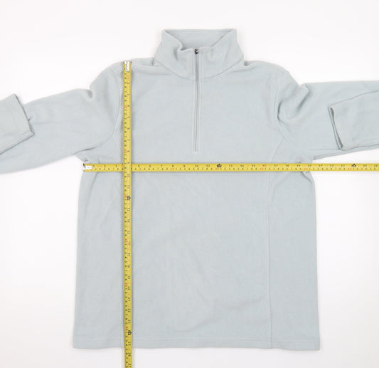Lands' End Men's Grey Fleece 1/4 Zip Sweatshirt M Regular Fit