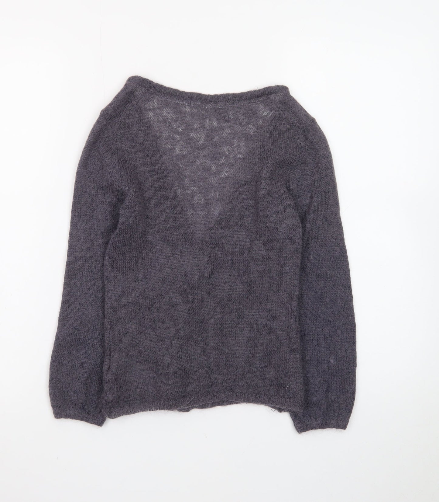 Boden Women Grey Mohair Wool Long Sleeve V-Neck Cardigan UK 10