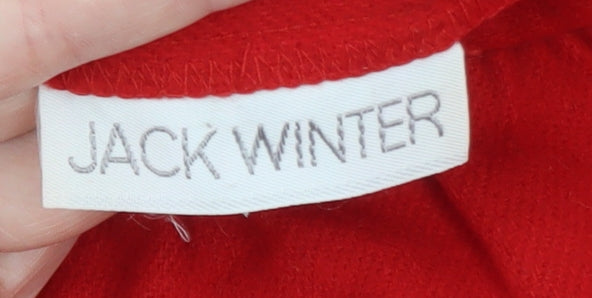 Jack Winter Womens Red Wool Midi Pencil Skirt Size 14