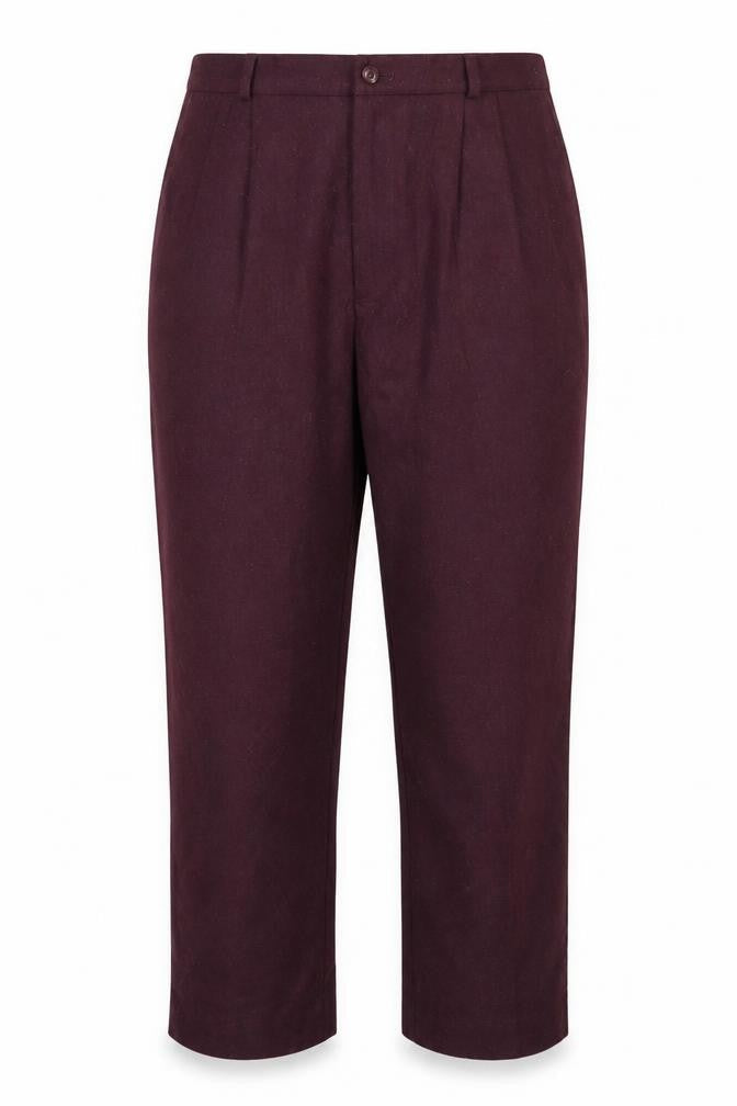 Farah Vintage Women’s Purple Wool Blend High Rise Pleated Trousers Size 16