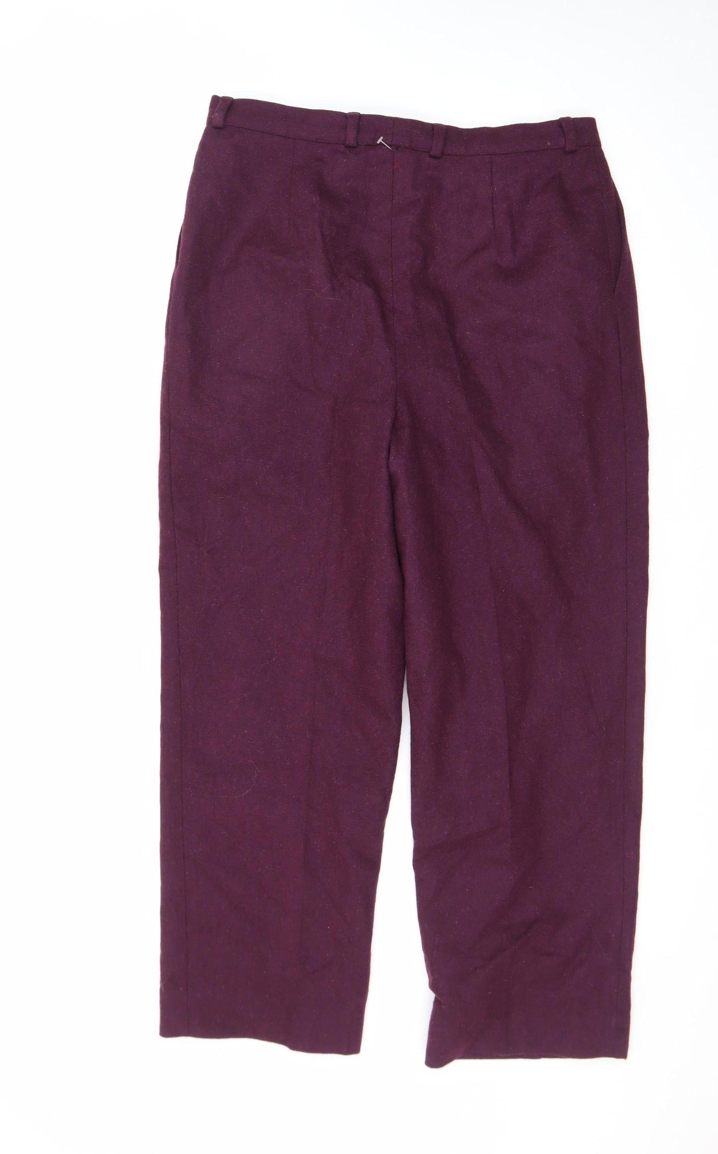 Farah Vintage Women’s Purple Wool Blend High Rise Pleated Trousers Size 16