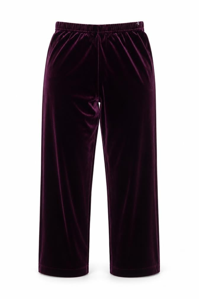 Tanjay Petites Women's Purple Velvet Straight Trousers Size S