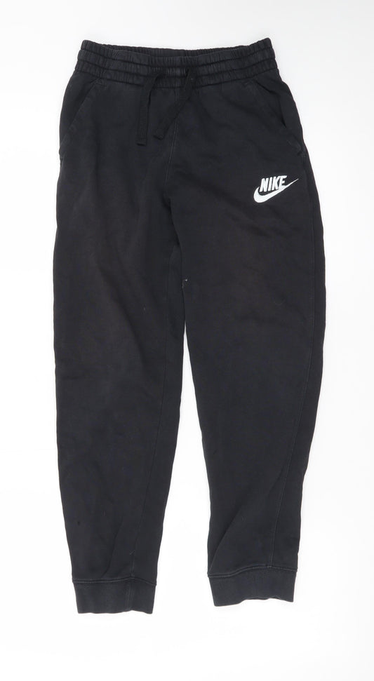 Nike Boys Black Jogger Trousers Size 12 Years Fleece Sweatpants