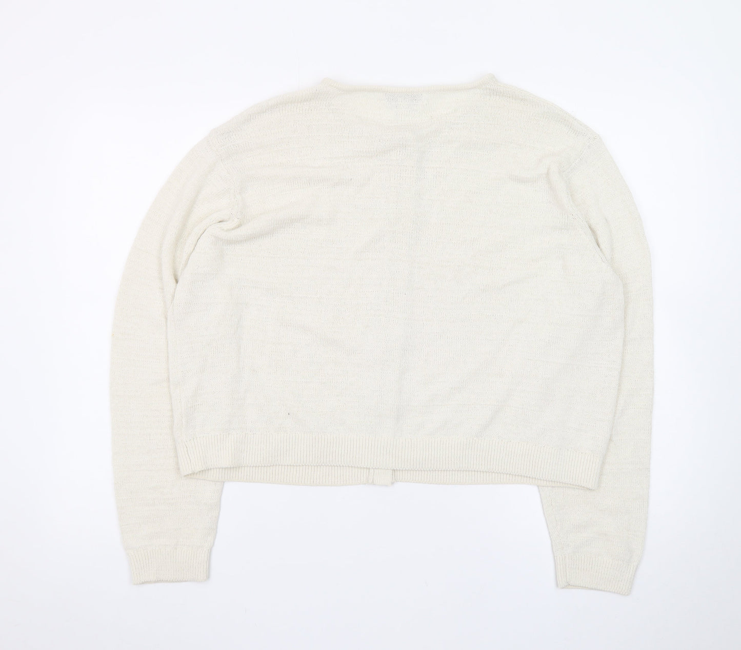 Marks and Spencer Women’s Ivory Wool Blend Button Cardigan Size L