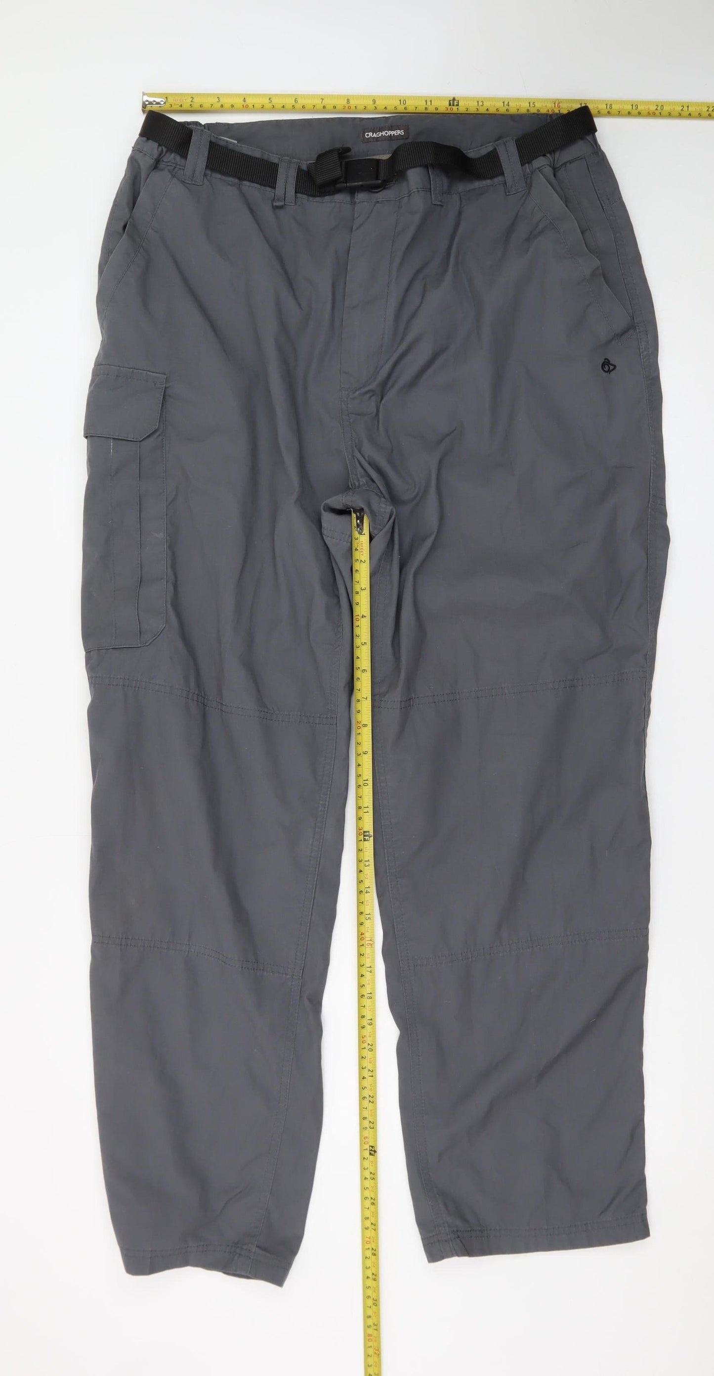 Craghoppers Men’s Grey Cargo Trousers 38in Belted Quick Dry Outdoor