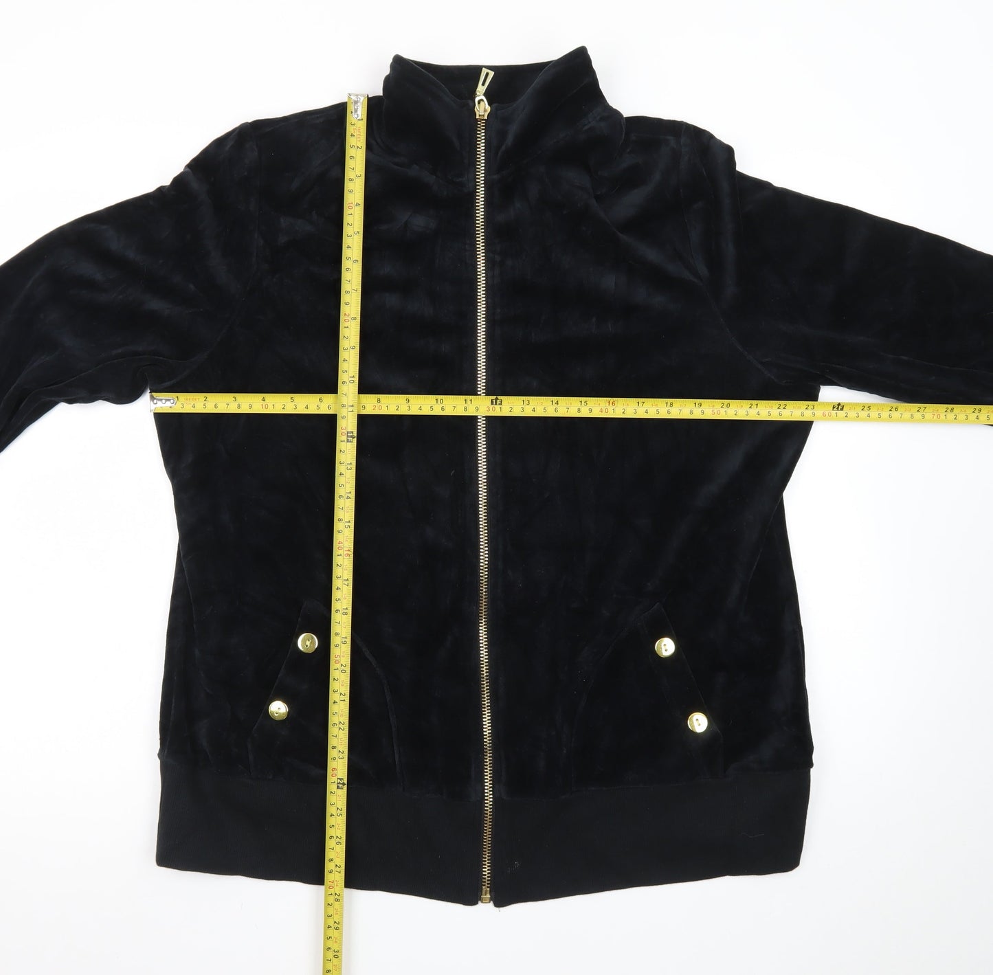 Brownstone Studio Women's Black Velour Bomber Jacket XL