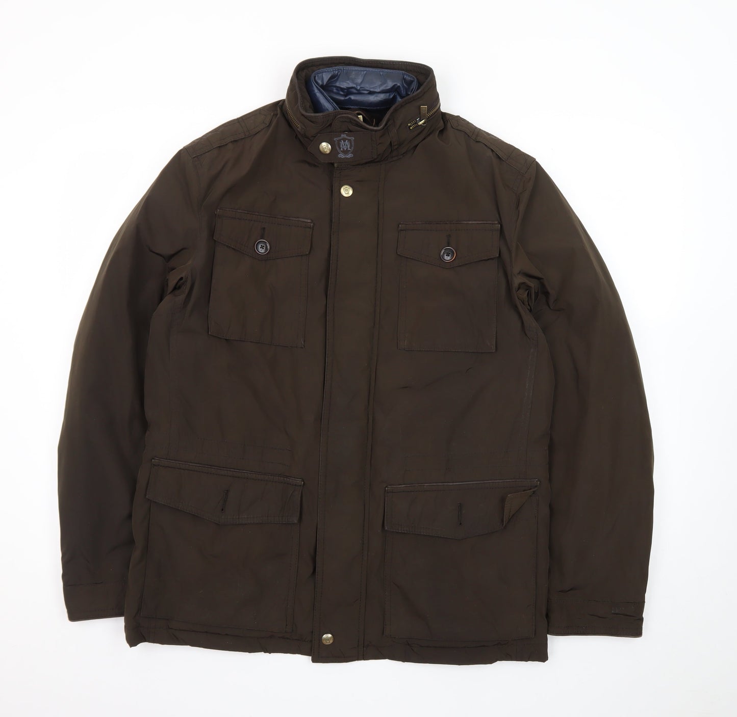 Massimo Dutti Men's Brown Mid-Length Parka Jacket Size M