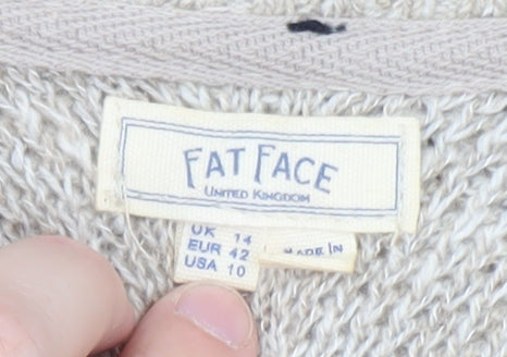 Fat Face Women's Beige Cotton Blend Jumper Dress Size 14
