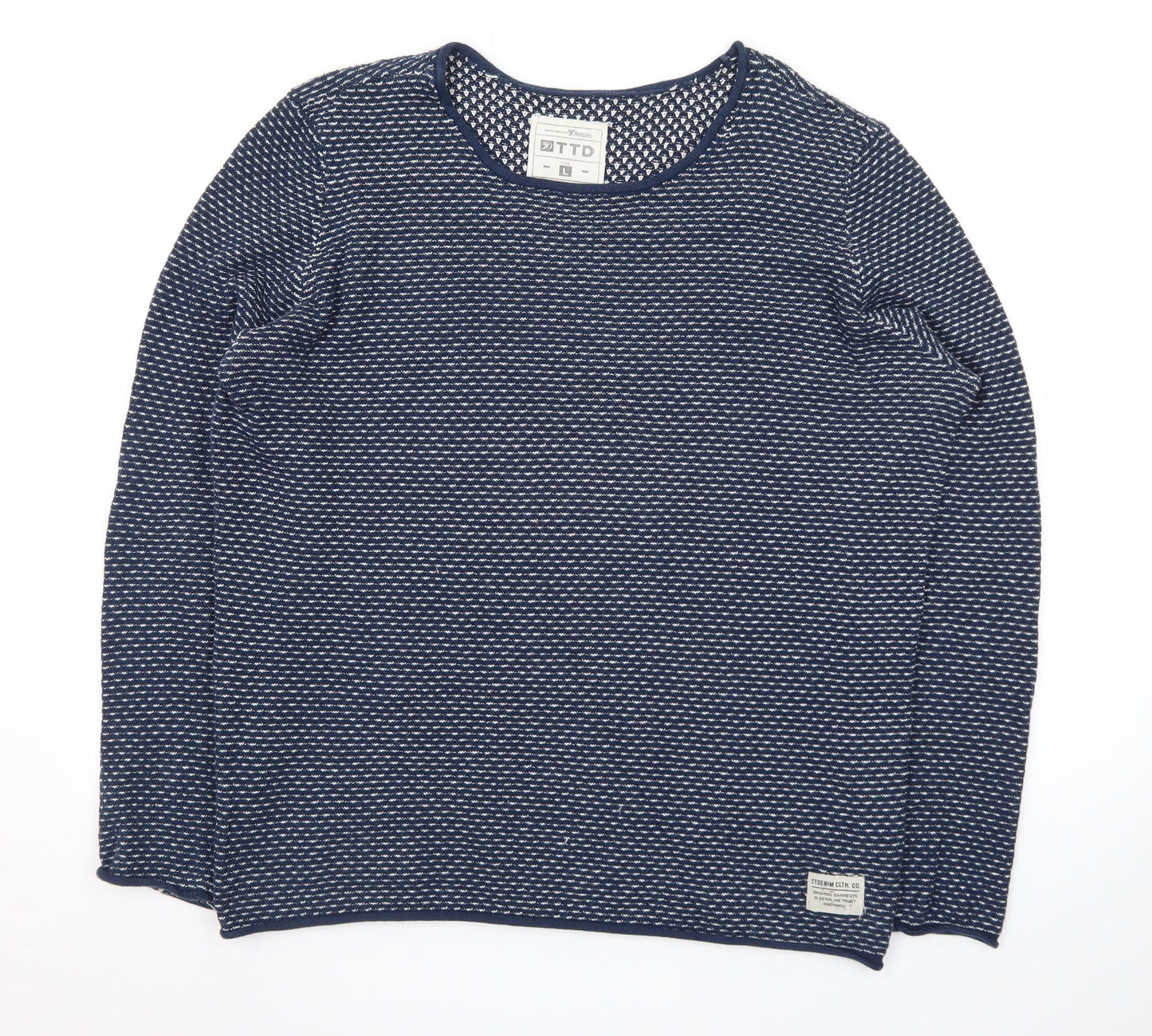 Tom Tailor Women’s Blue Cotton Knit Jumper L Long Sleeve