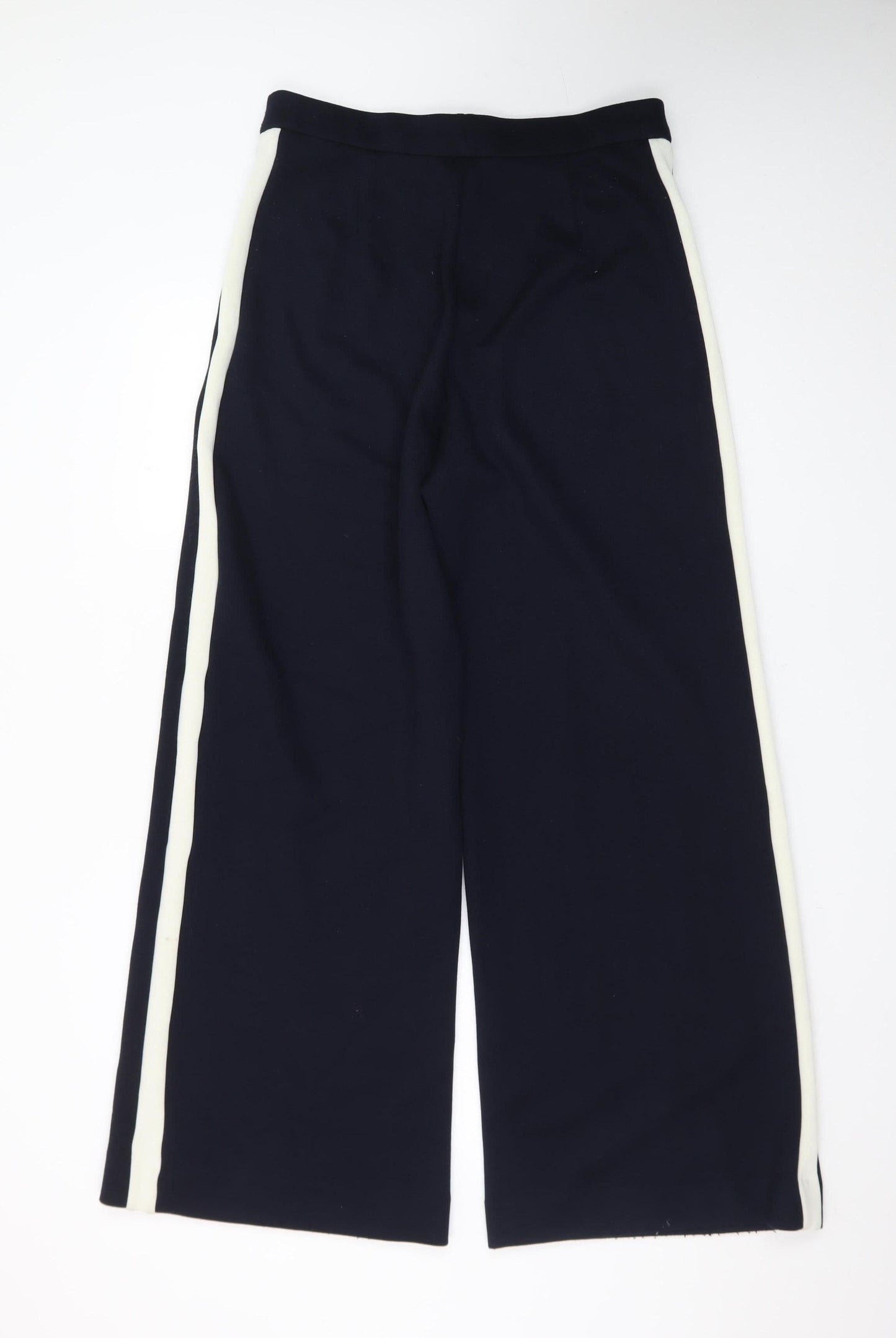 Marks and Spencer Women's Black Wide-Leg Stretch Trousers Size 12