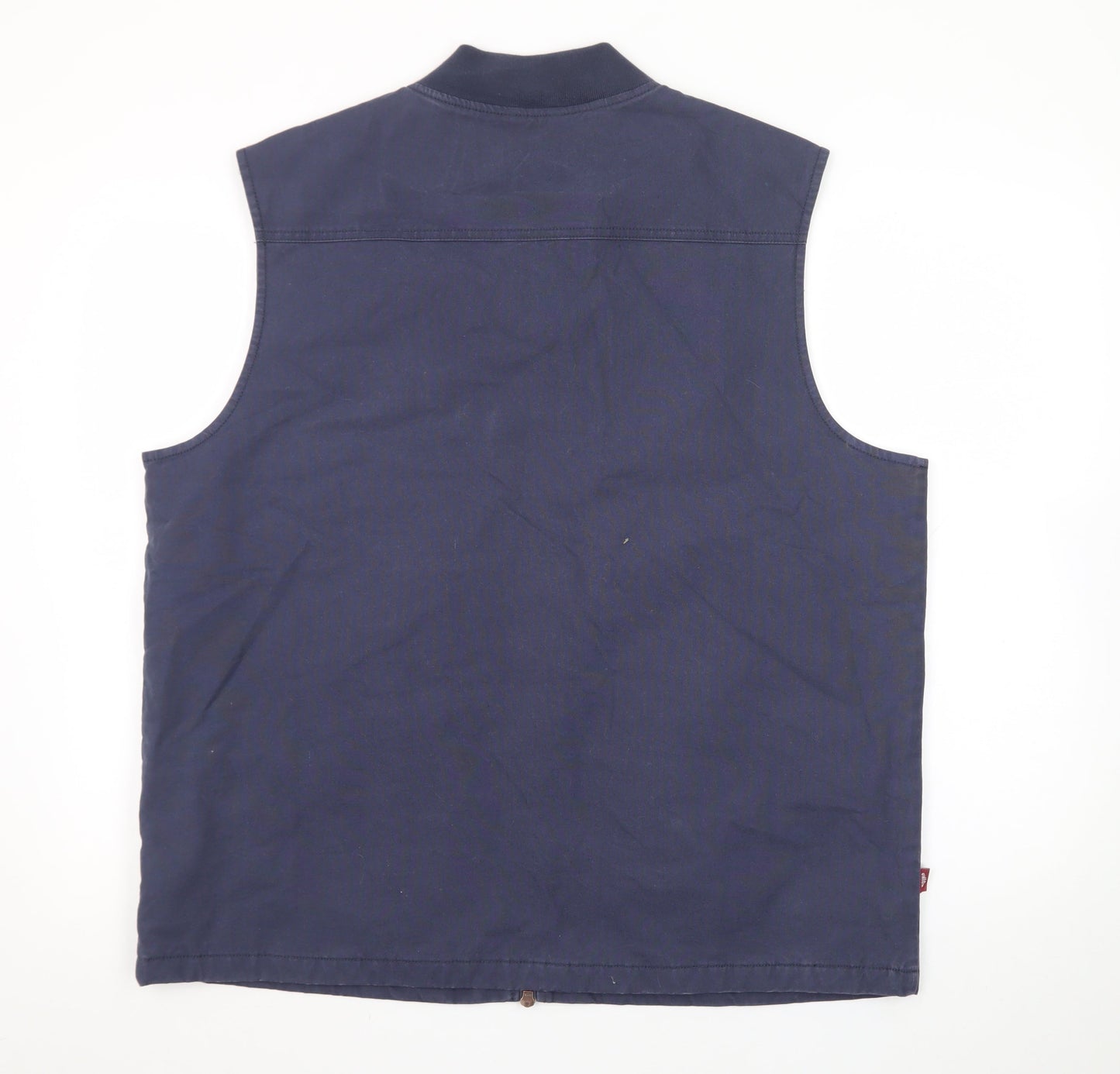 Union Works Men’s Blue Cotton Zip Waistcoat Bodywarmer L