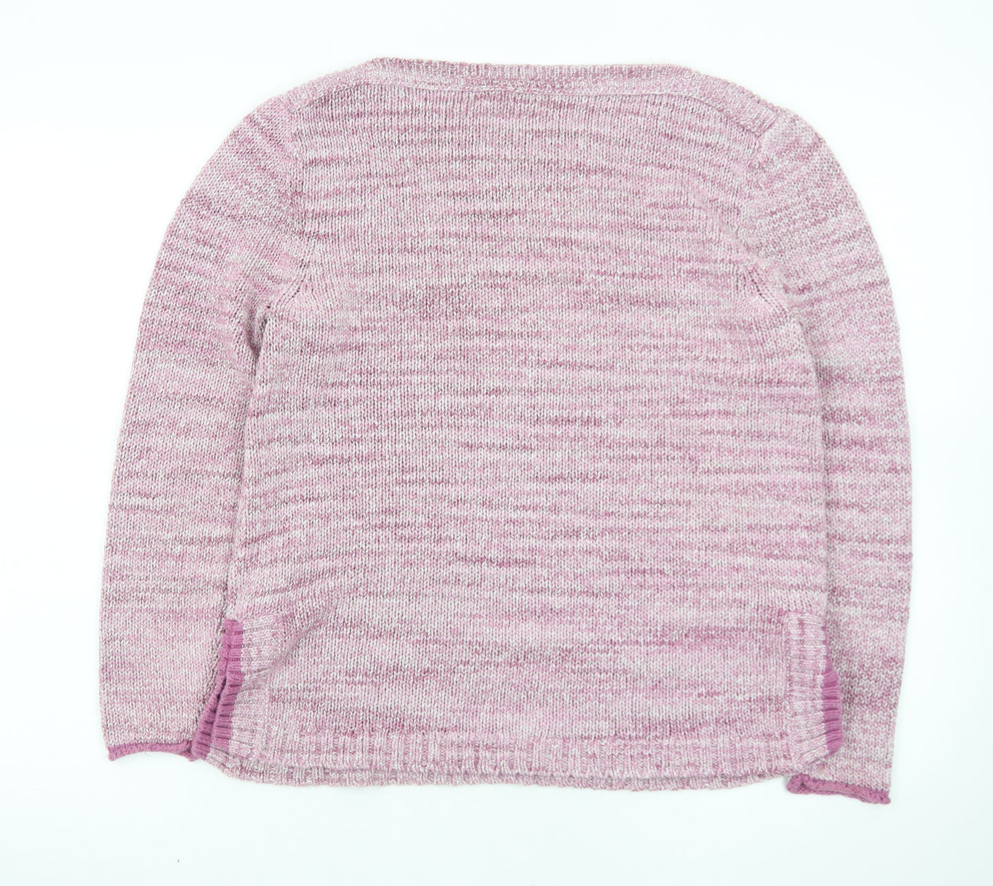 White Stuff Women's Pink Cotton Blend Crew Neck Jumper Size 12