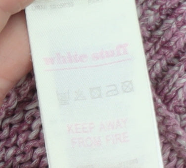 White Stuff Women's Pink Cotton Blend Crew Neck Jumper Size 12