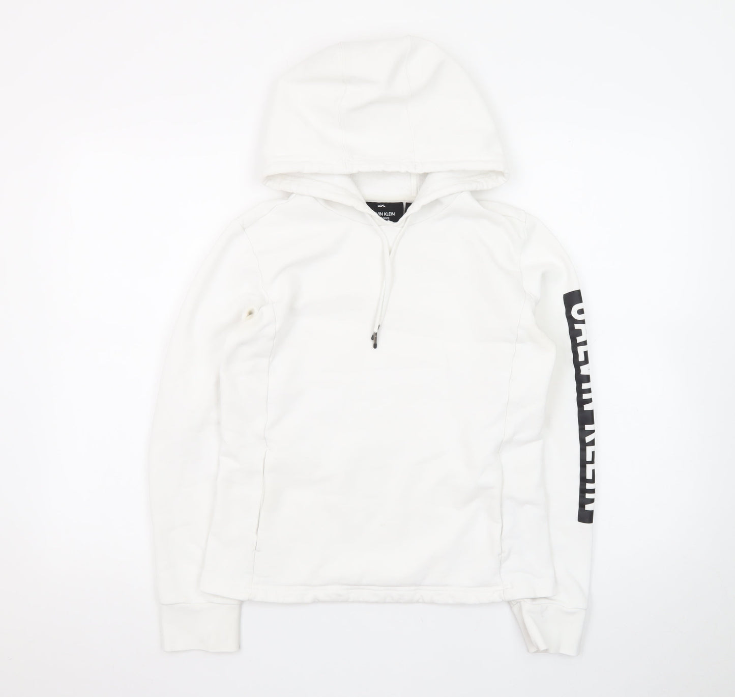 Calvin Klein Men’s White 1/2 Zip Hoodie Size S Performance Cotton Blend