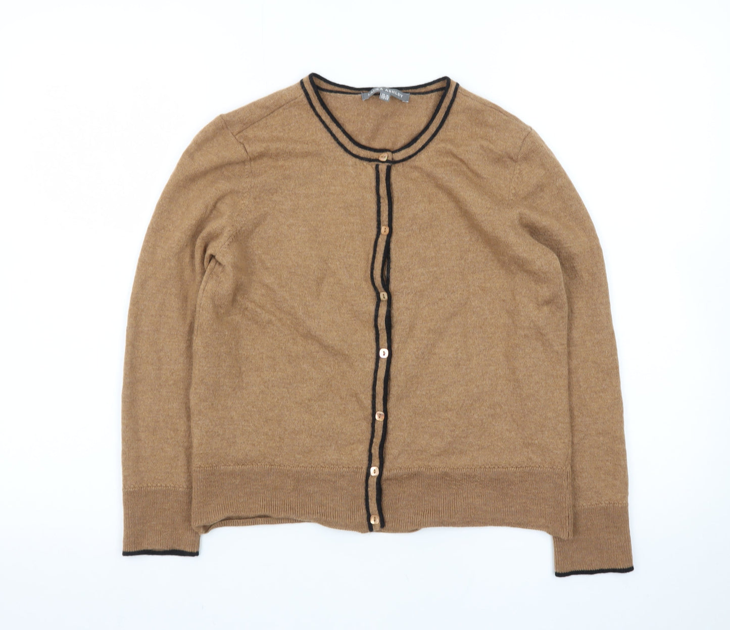 Laura Ashley Women’s Brown 100% Cashmere Button Cardigan UK 16
