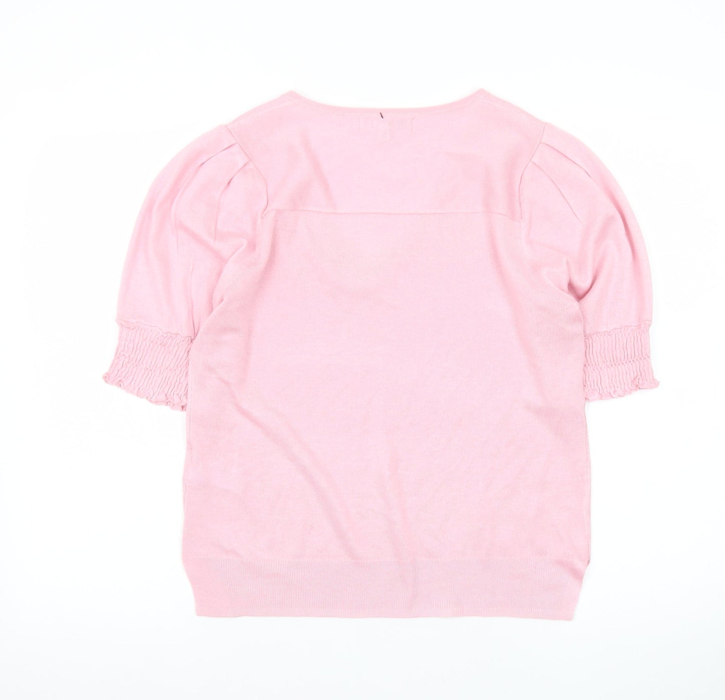 Next Women Pink V-Neck Short Sleeve Pullover Jumper Size 10