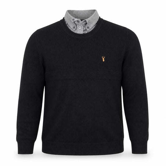 Next Men's Black Cotton Crew Neck Pullover Jumper Size S