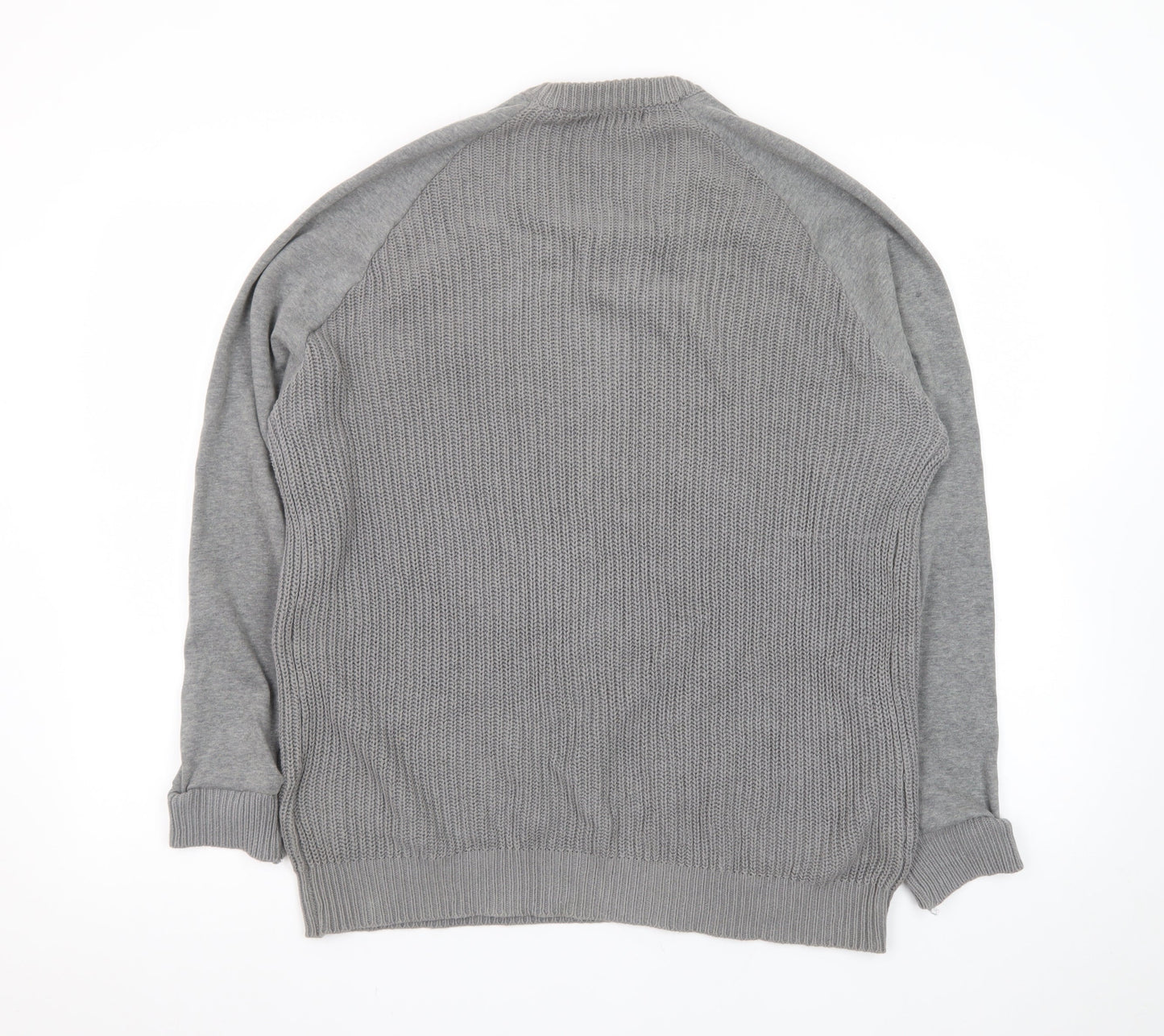 Brave Soul Men Grey Crew Neck Pullover Jumper Size S Cotton Knit