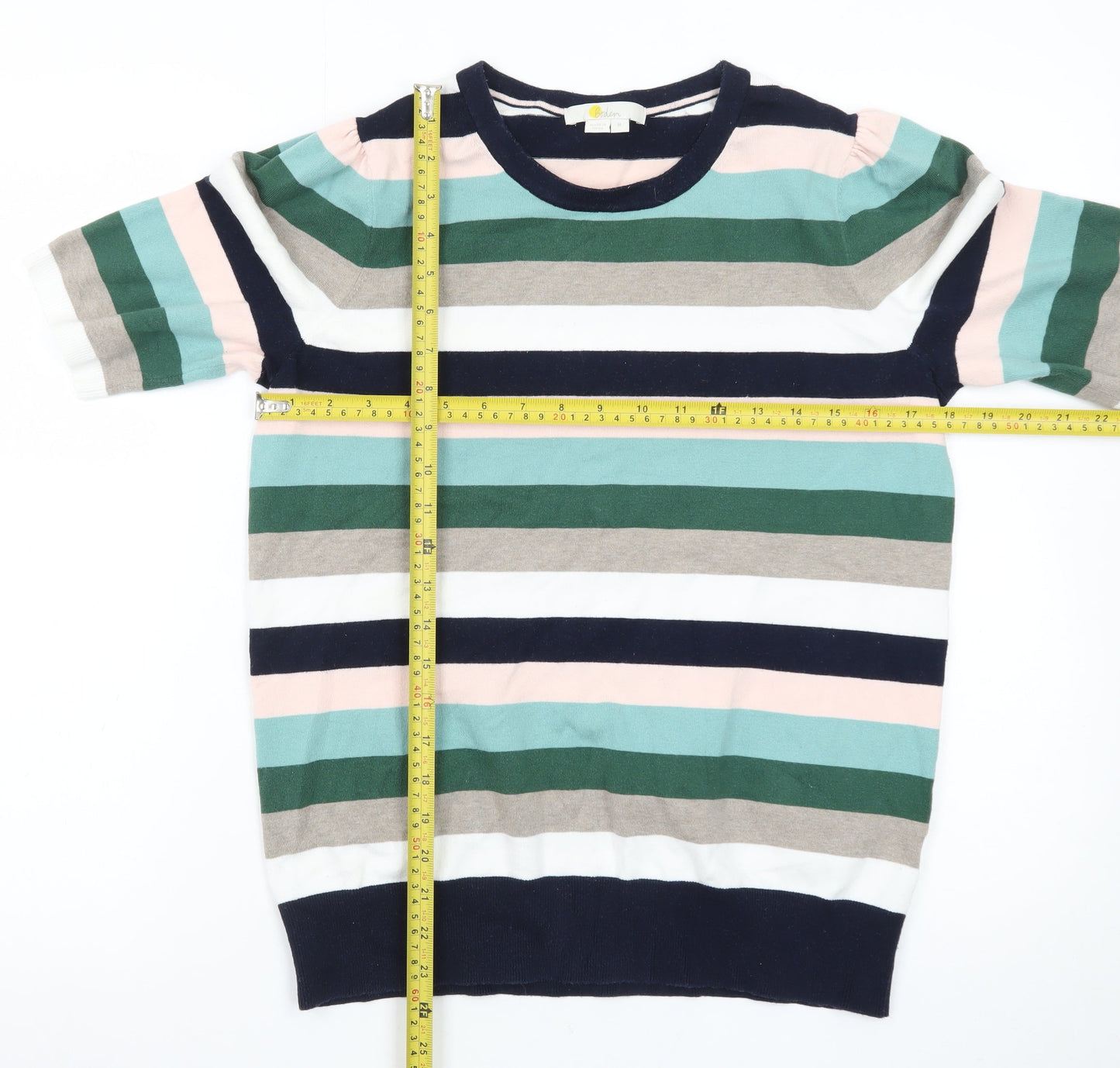 Boden Women's Multicoloured Striped Cotton Jumper M