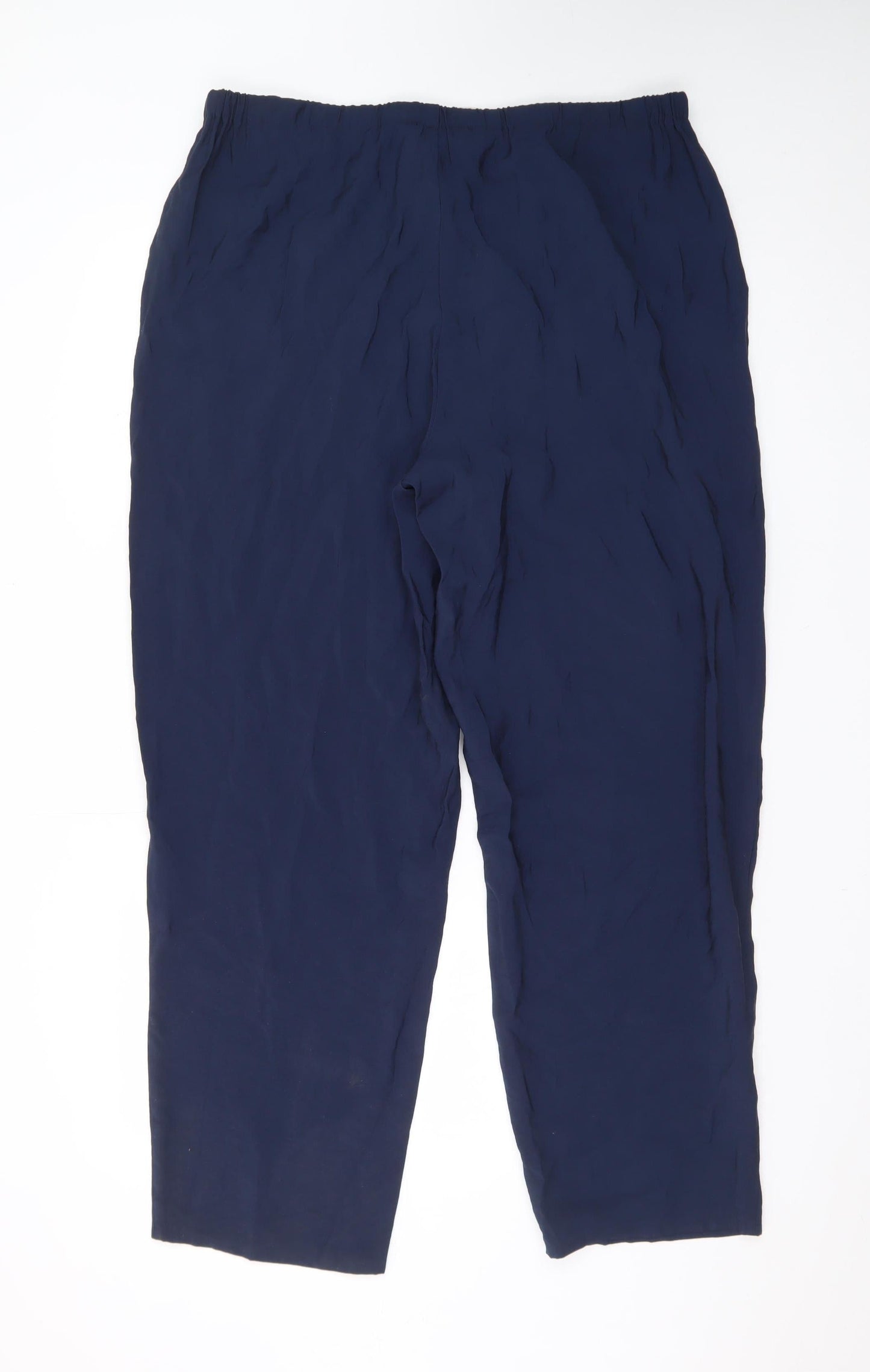 Marks and Spencer Men's Blue Regular Fit Drawstring Trousers Size 16