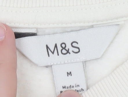 Marks and Spencer Women’s Beige Stripe Crew Neck Sweatshirt Size M