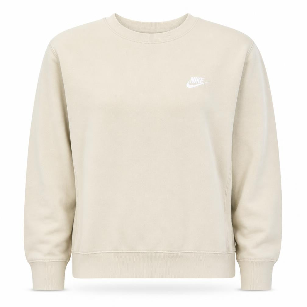 Nike Womens Beige Crew Neck Pullover Sweatshirt Size L Cotton Blend