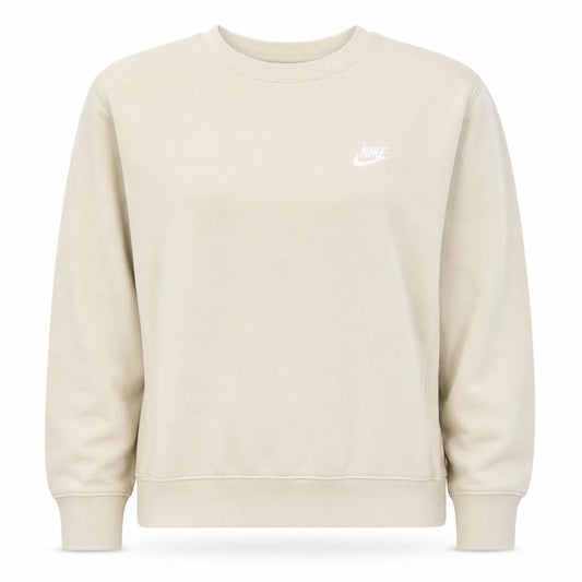 Nike Womens Beige Crew Neck Pullover Sweatshirt Size L Cotton Blend