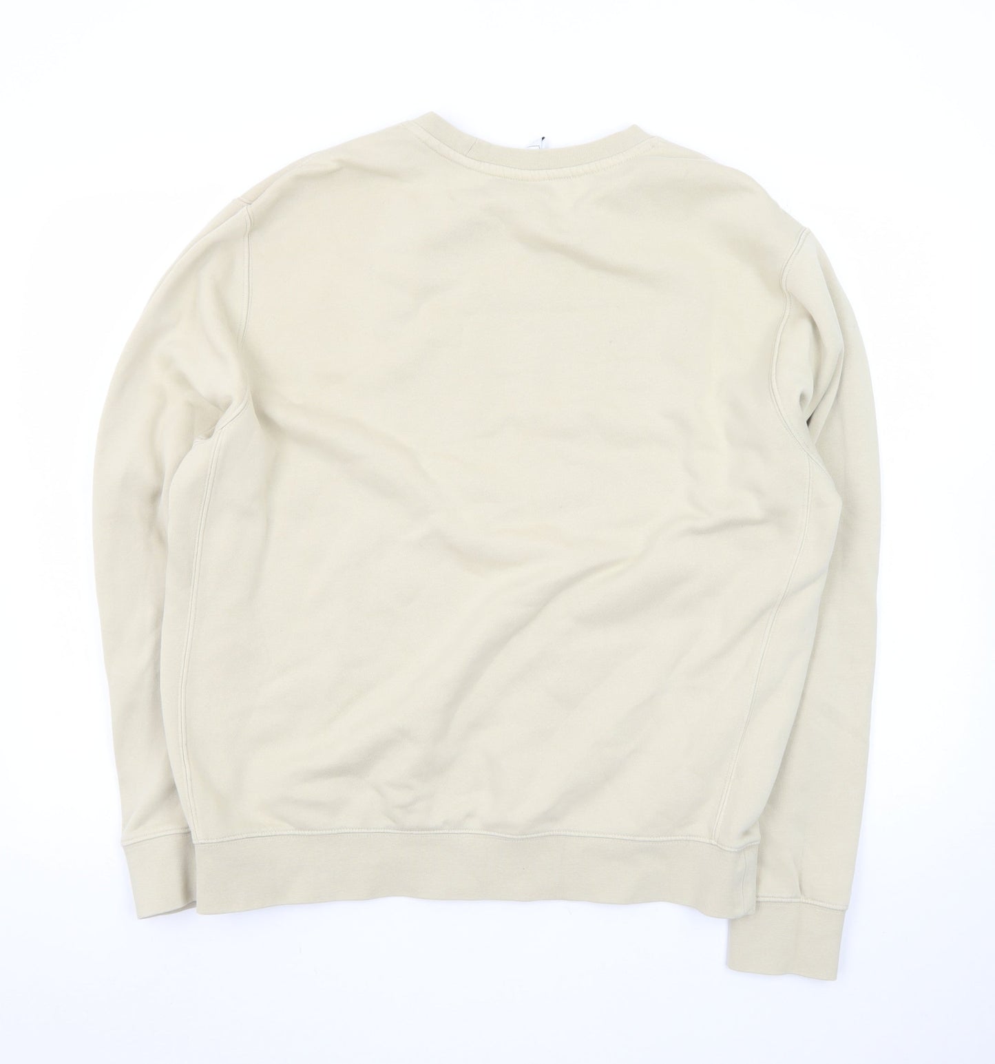 Nike Womens Beige Crew Neck Pullover Sweatshirt Size L Cotton Blend