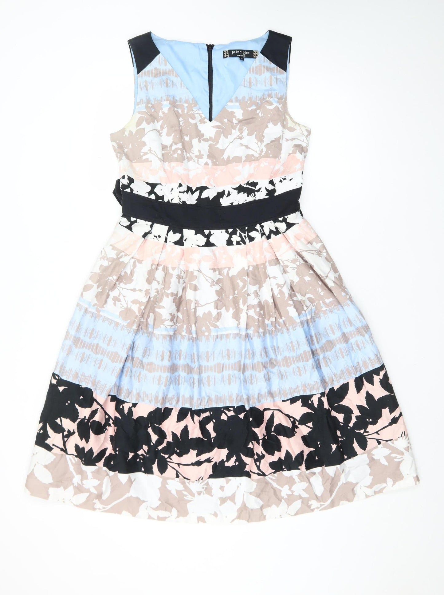 Principles by Ben de Lisi Womens Multicoloured Fit & Flare Dress Size 10
