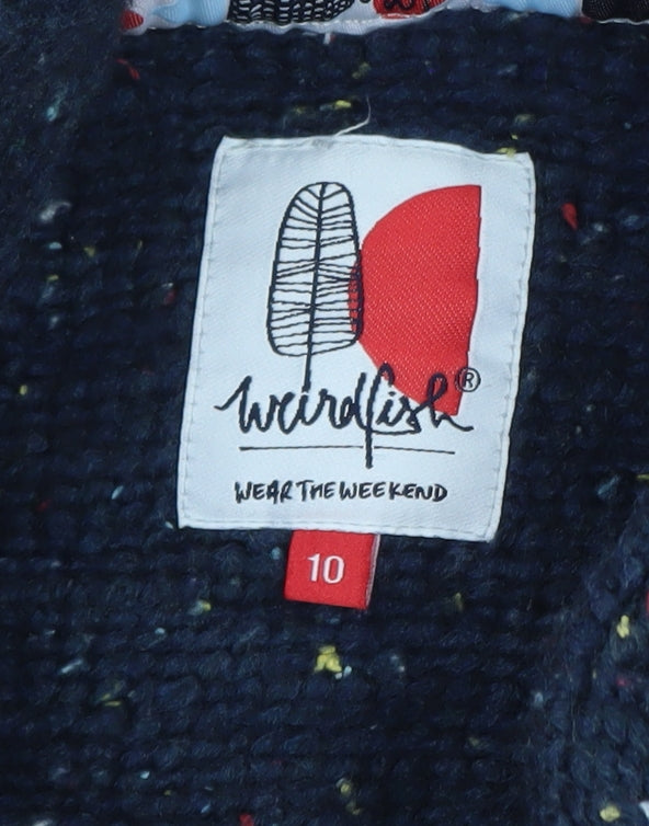 Weird Fish Women's Navy Blue Size 10 Cowl Neck Pullover Sweatshirt