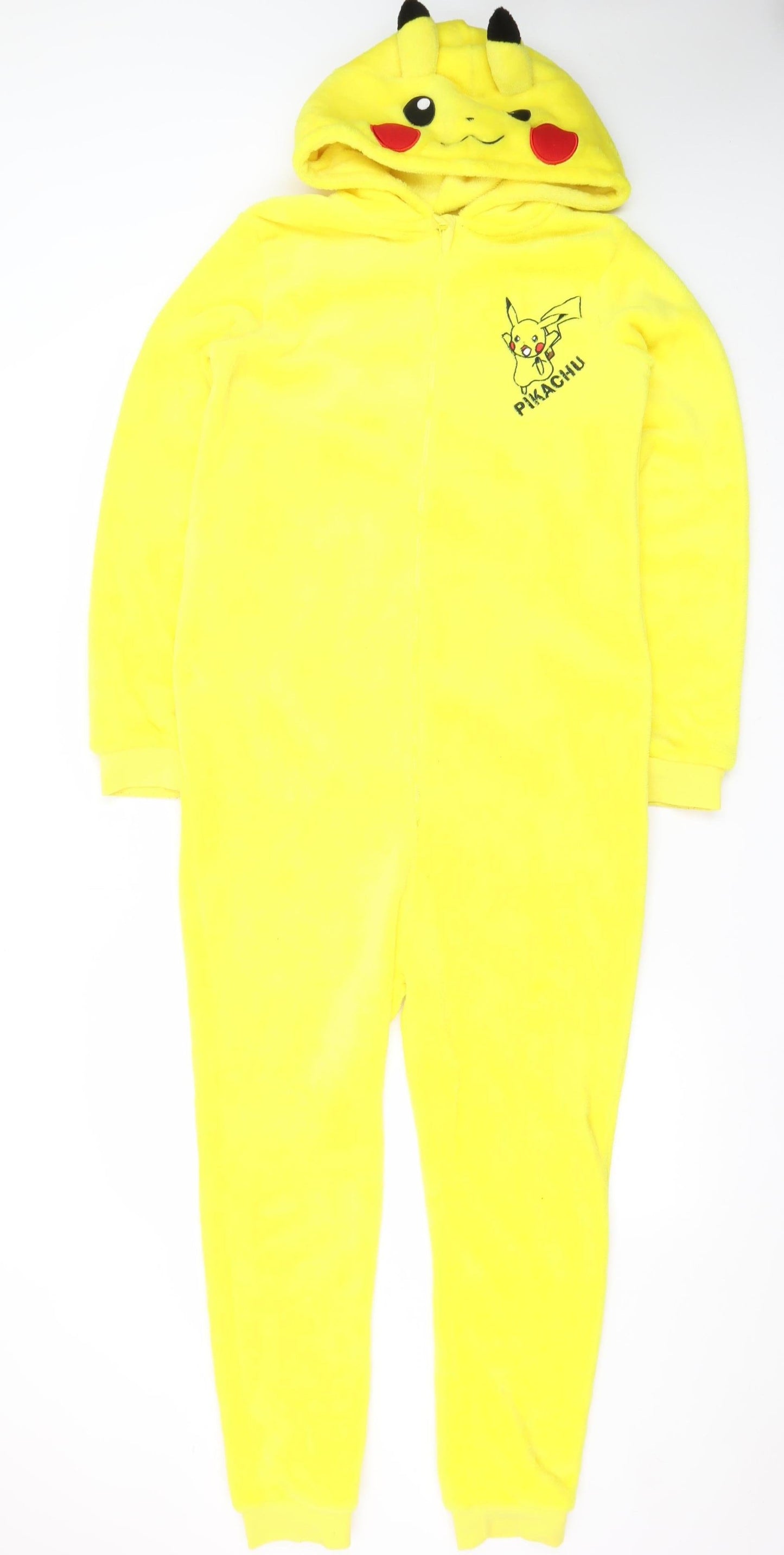 Pokémon Pikachu Boys Yellow Fleece One Piece Hooded Onesie 12-13 Years
