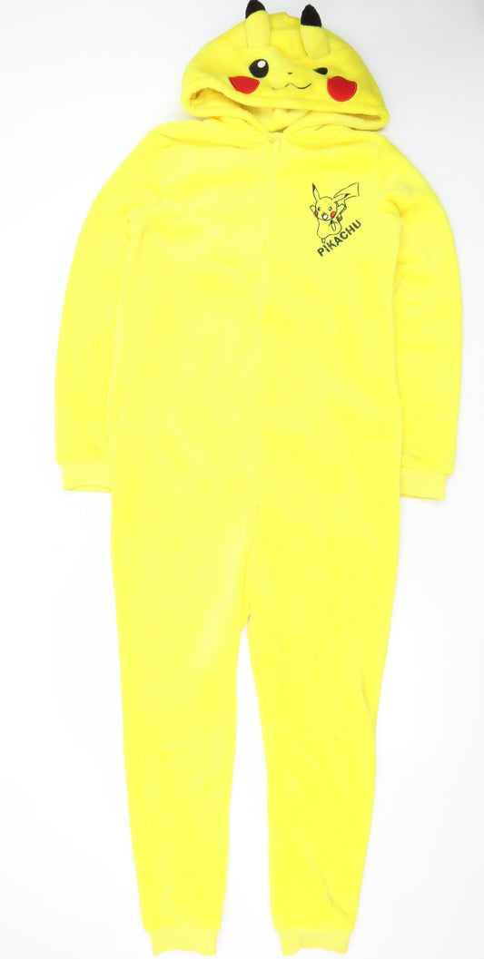 Pokémon Pikachu Boys Yellow Fleece One Piece Hooded Onesie 12-13 Years