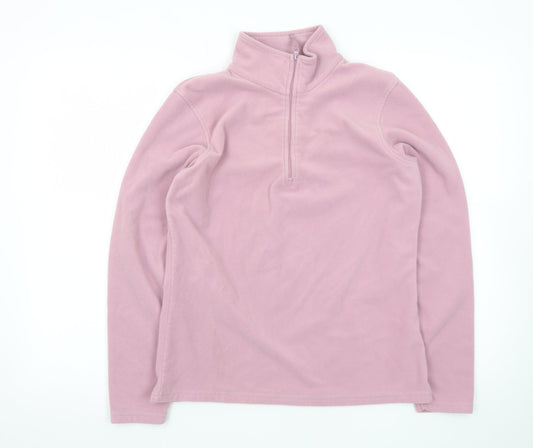 Mountain Warehouse Women’s Pink Fleece 1/2 Zip Pullover Hoodie M
