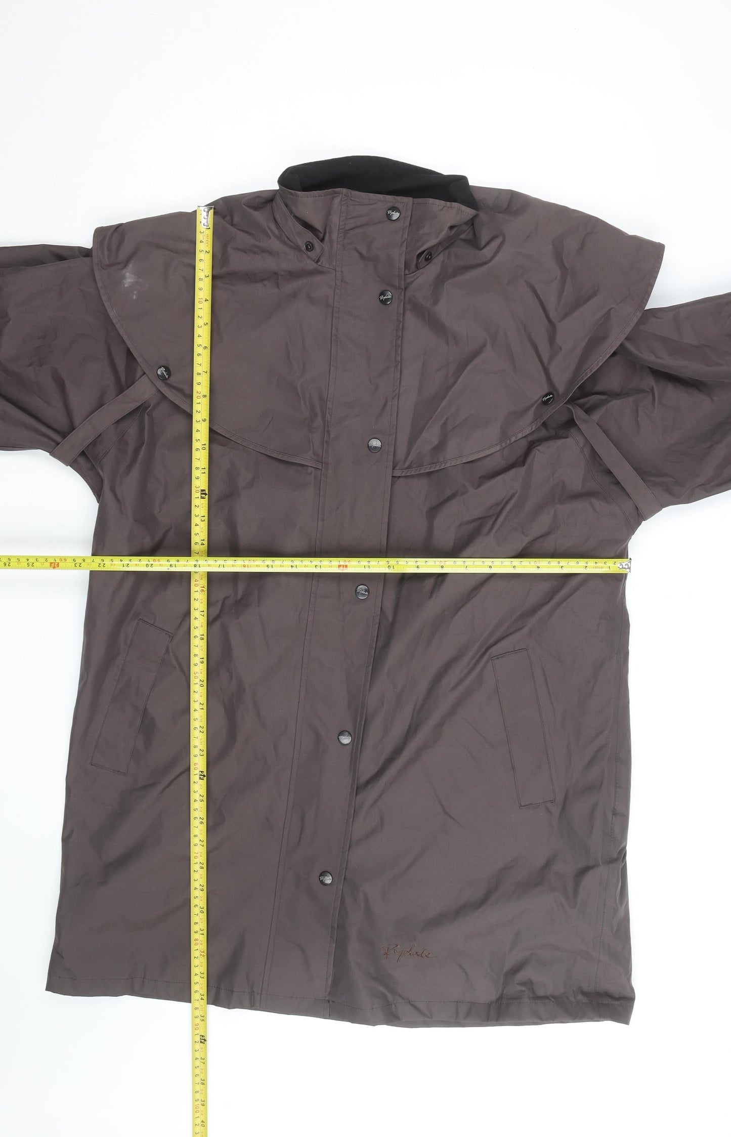 Rydale Women Brown Waterproof Long Rain Coat Size 18