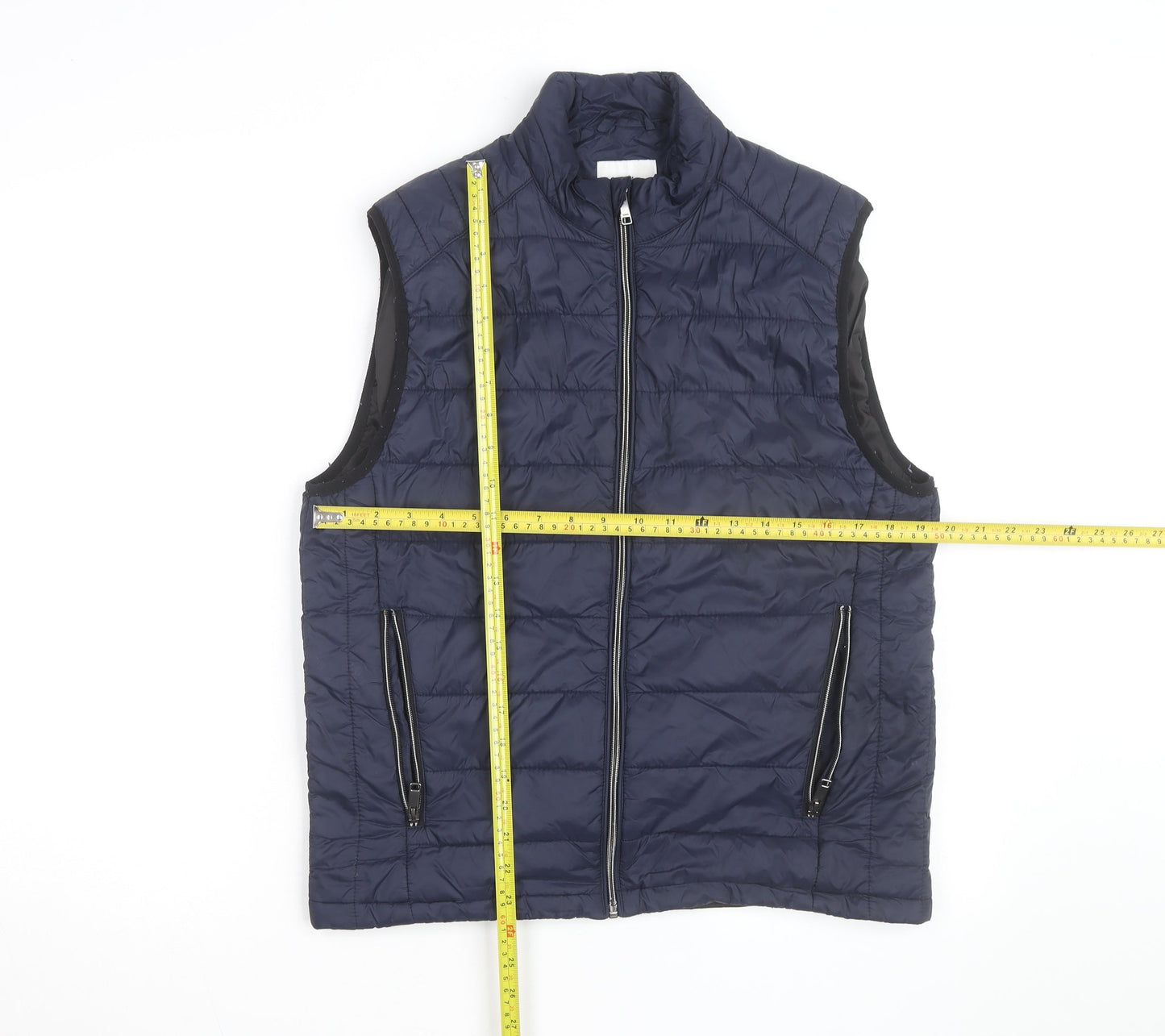 Zara Men's Blue Puffer Quilted Waistcoat Size M Regular Fit