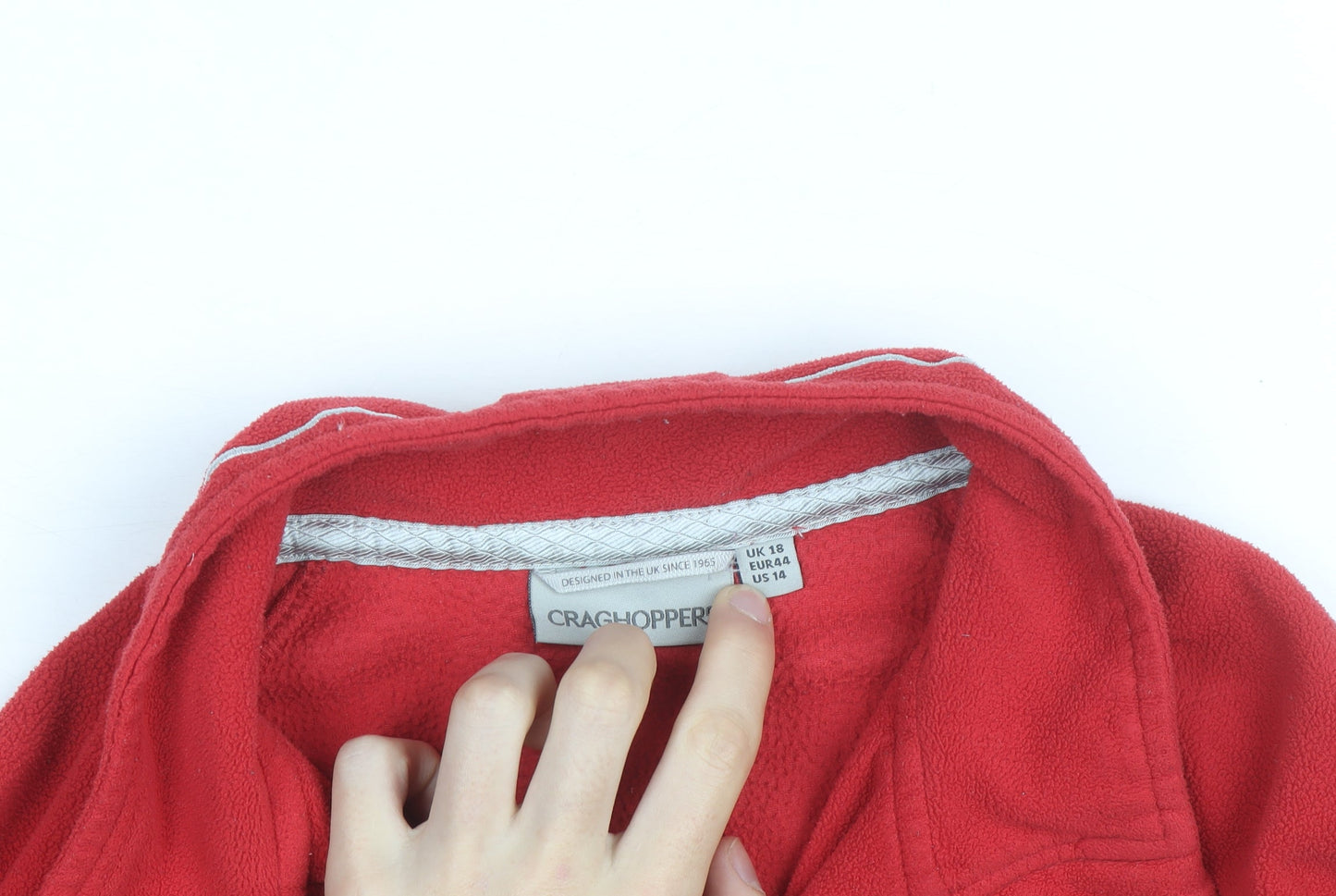 Craghoppers Women's Red Fleece Pullover Sweatshirt UK 18 1/2 Zip Outdoor