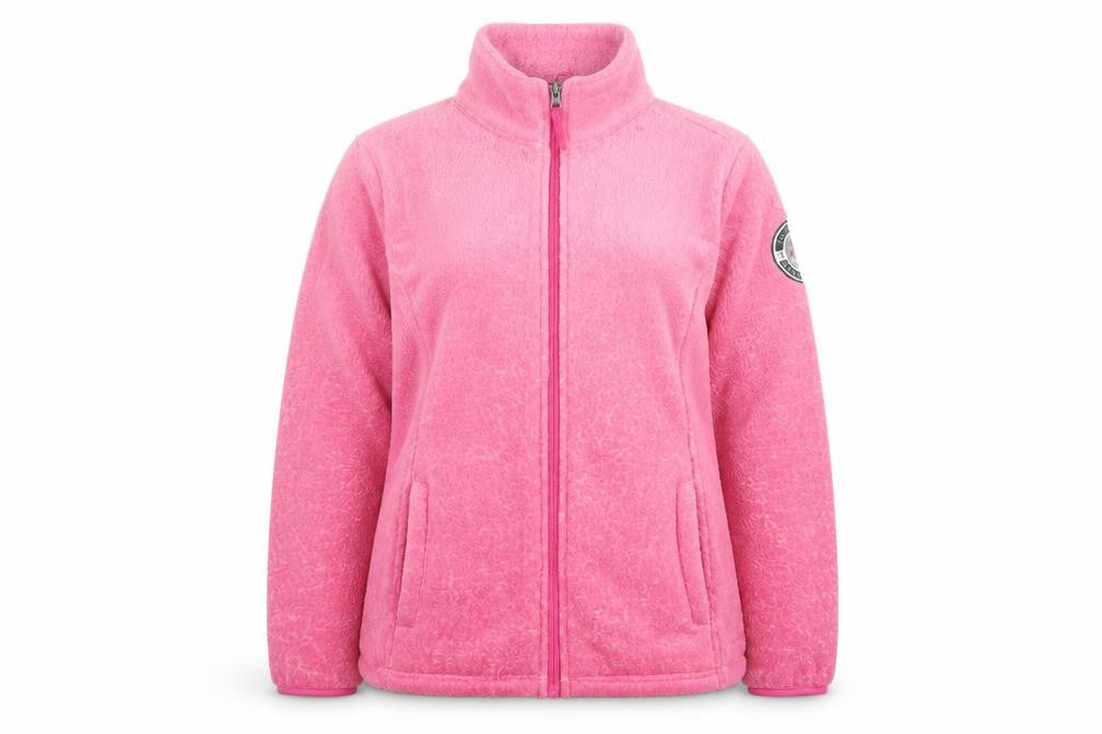 Reebok Women Pink Full Zip Fleece Sweatshirt Size M Warm Casual