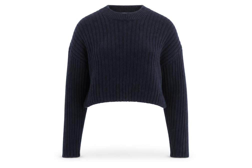 Zara Women's Black Chunky Knit Crew Neck Jumper Size S