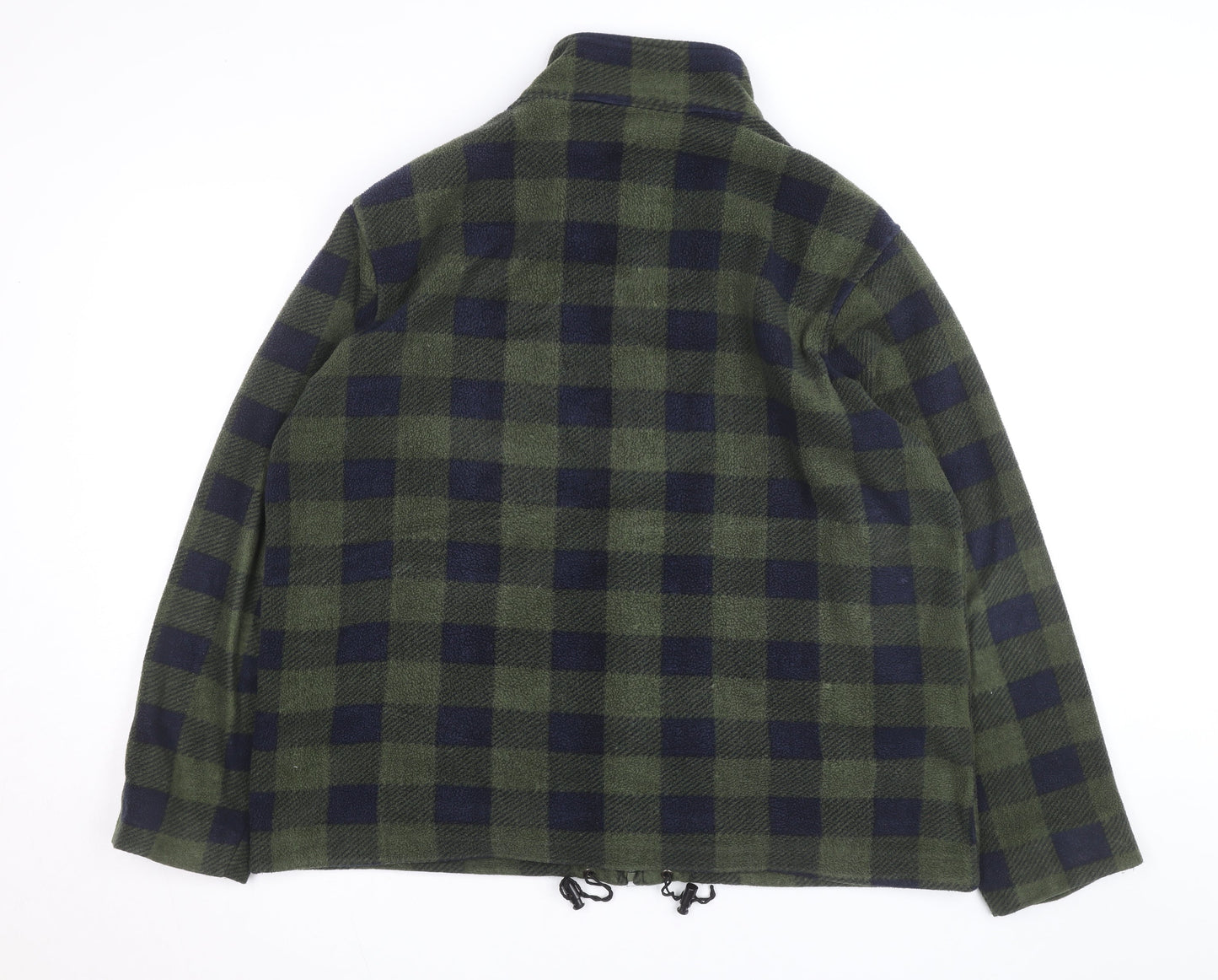 Cotton Traders Men's Green Check Fleece Full Zip Jacket XL
