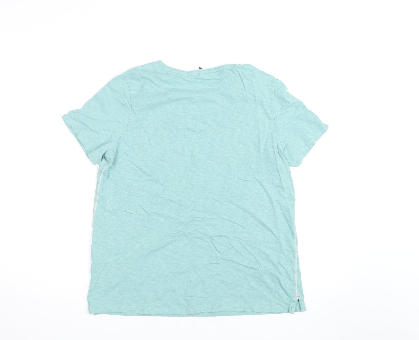 White Stuff Women’s Green Cotton Short Sleeve T-Shirt UK 14