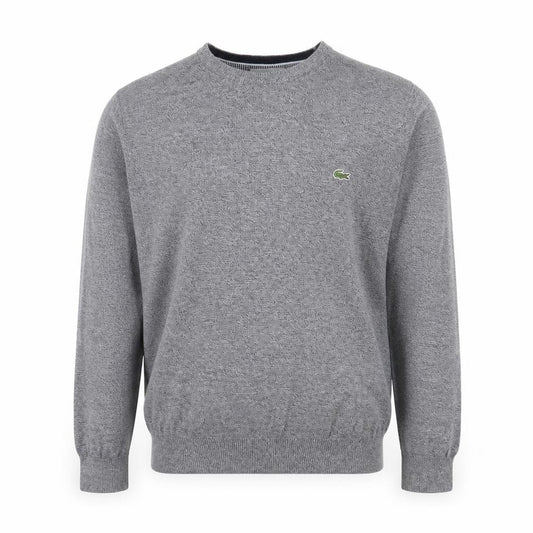 Lacoste Men's Grey Cotton Crew Neck Jumper Size S