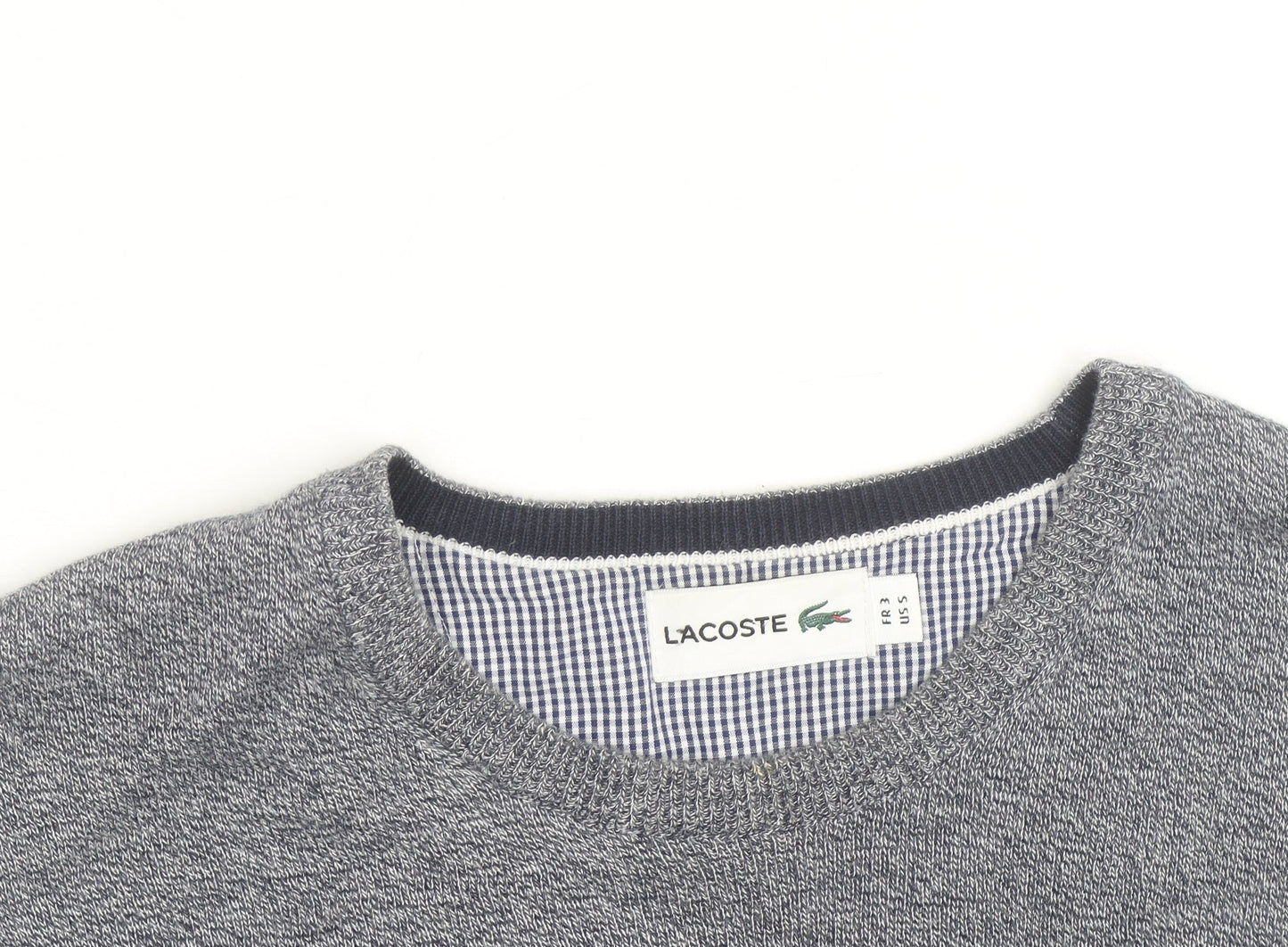 Lacoste Men's Grey Cotton Crew Neck Jumper Size S