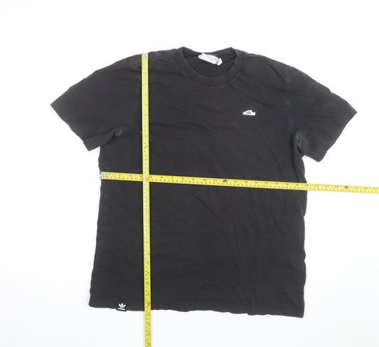 Adidas Mens Black Crew Neck Short Sleeve Cotton T-Shirt Size M
