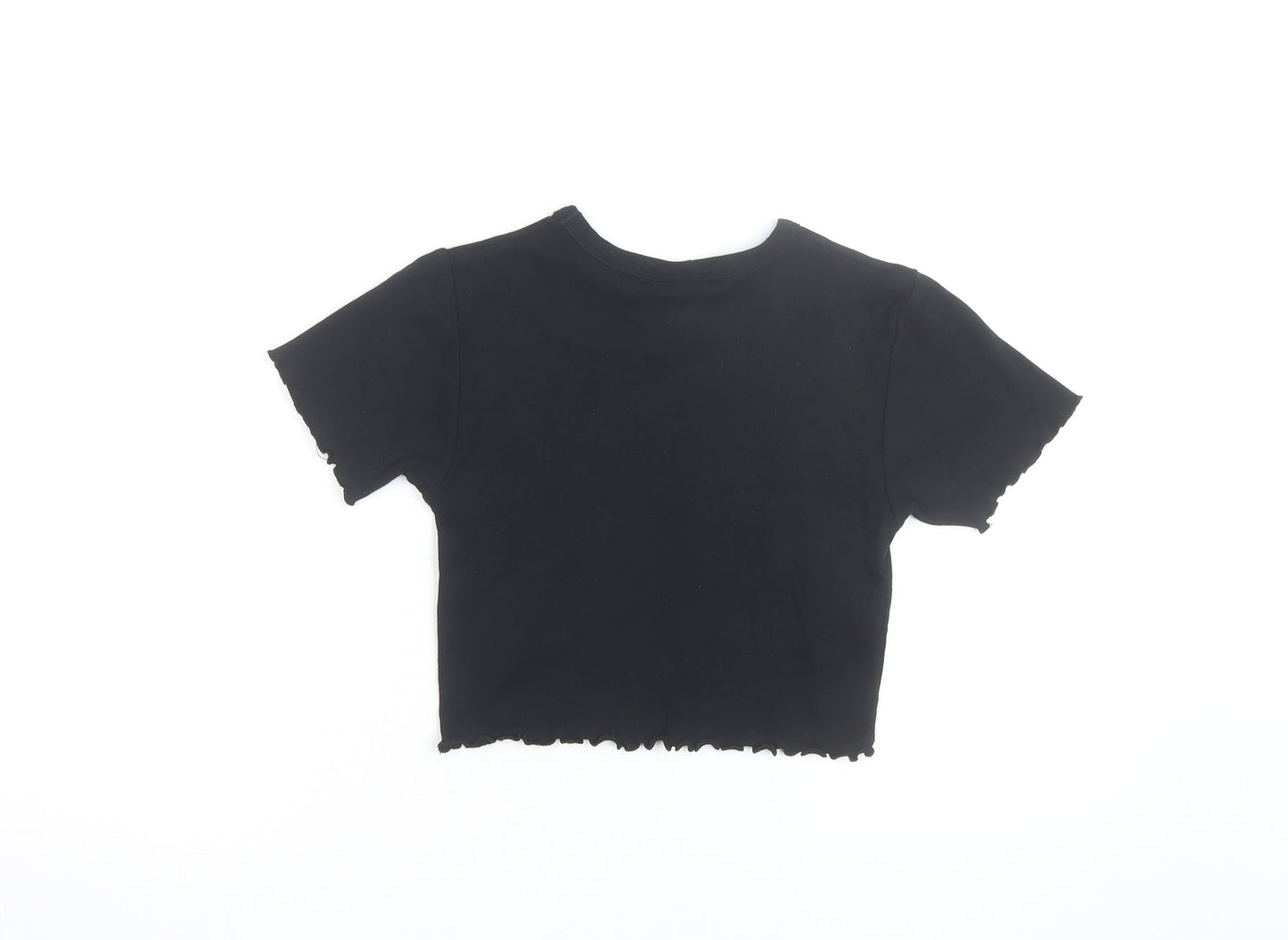 ZARA Women’s Black Cropped Western Rodeo Graphic T-Shirt Size S