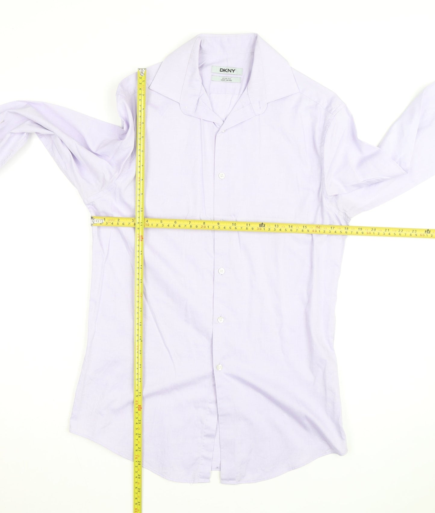 DKNY Women's Purple Slim Fit Long Sleeve Button-Up Shirt M